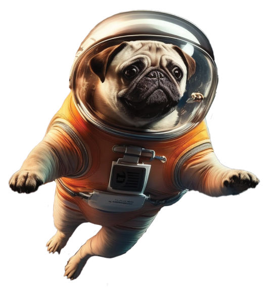 Somebody Digital | Alan the pug as an astronaut